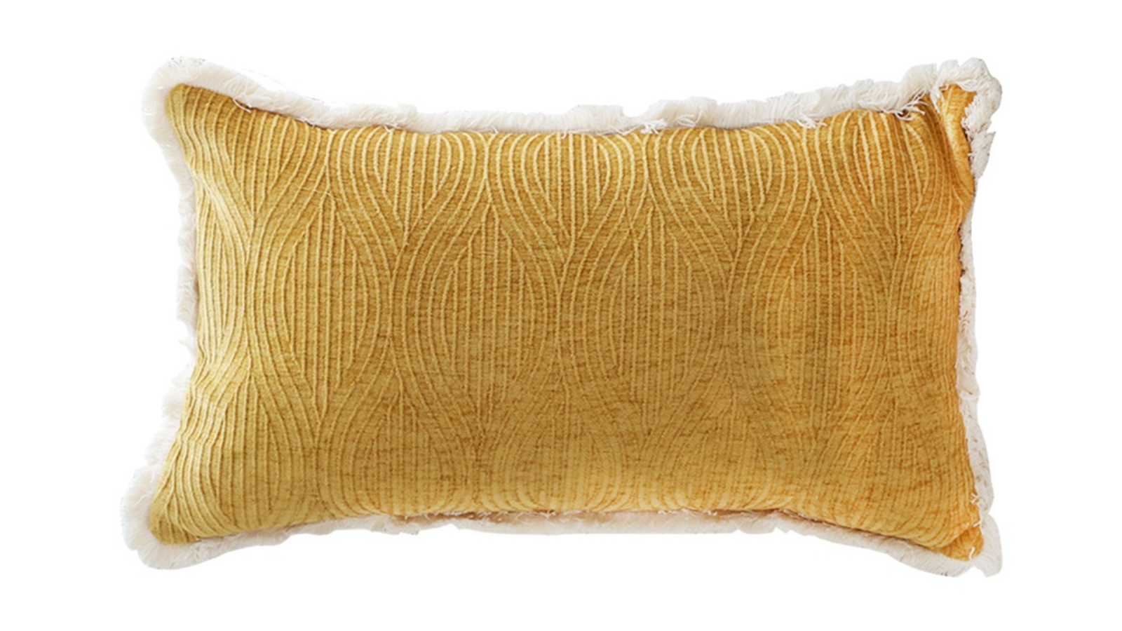 Soga Turmeric Yellow Aesthetic Chenille Texture Throw Pillow - 35cm