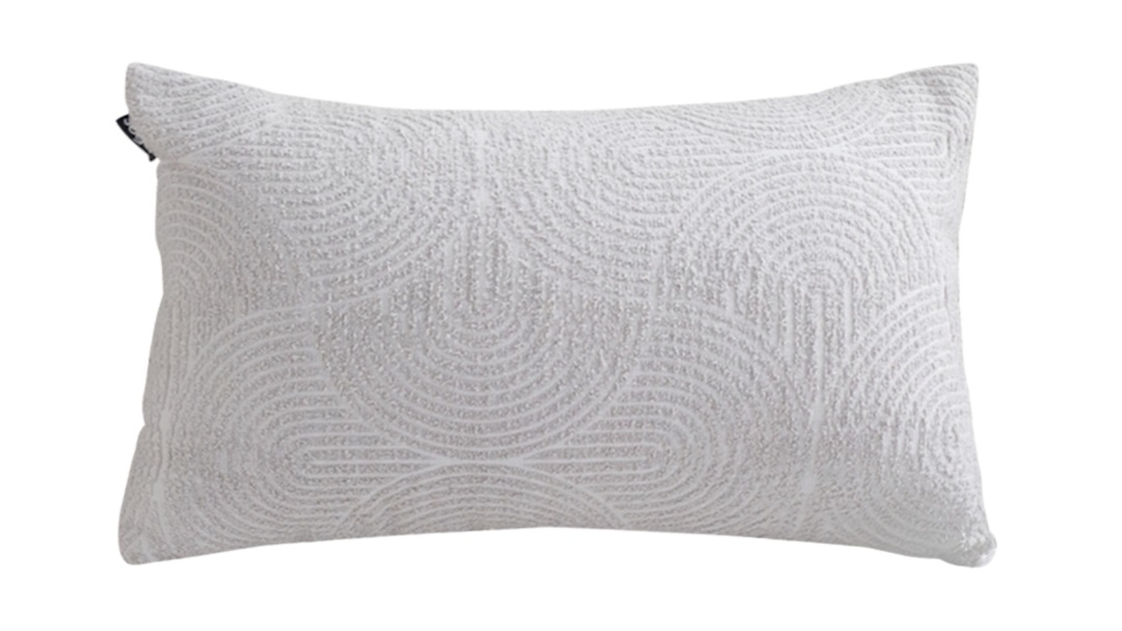 SOGA Beige/Gray Embroidered Decorative Cover Stitch Lumbar Throw Pillow - 35cm