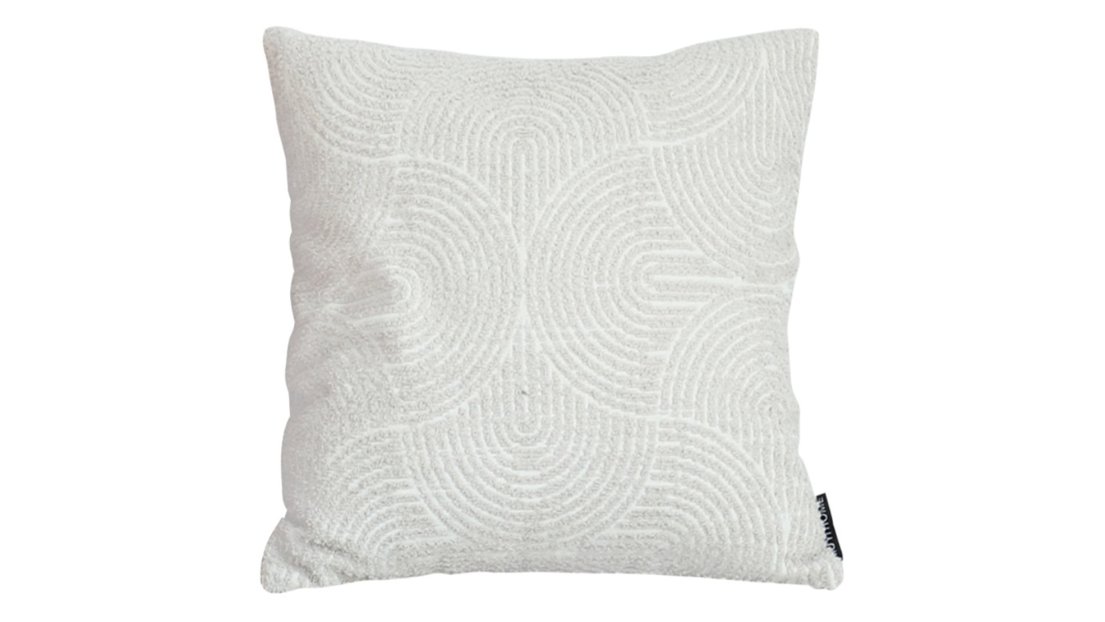 Soga Off White Lumbar Embroidered Decorative Cover Stitch Throw Pillow