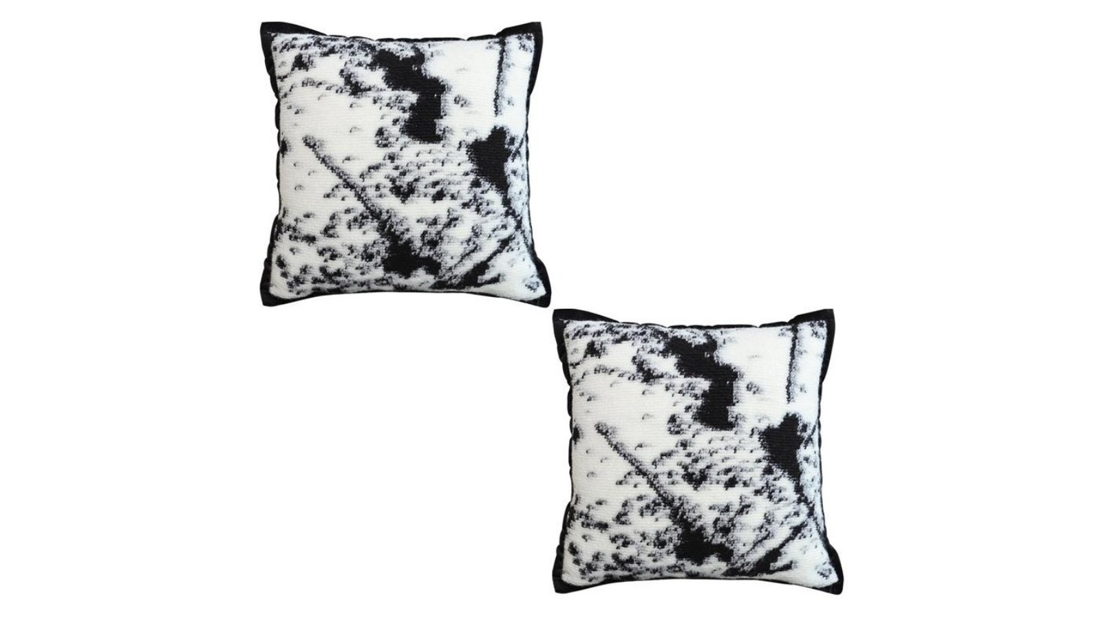 Soga 2 Piece Black/White Leopard Thick Premium Polyester Fiber Throw Pillow - 50cm