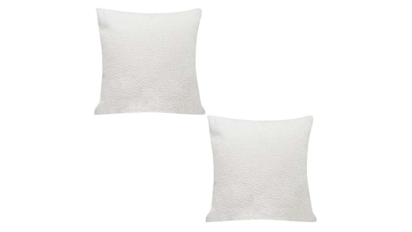 Soga 2 Piece White Premium Polyester Fiber and Cotton Throw Pillow - 50cm
