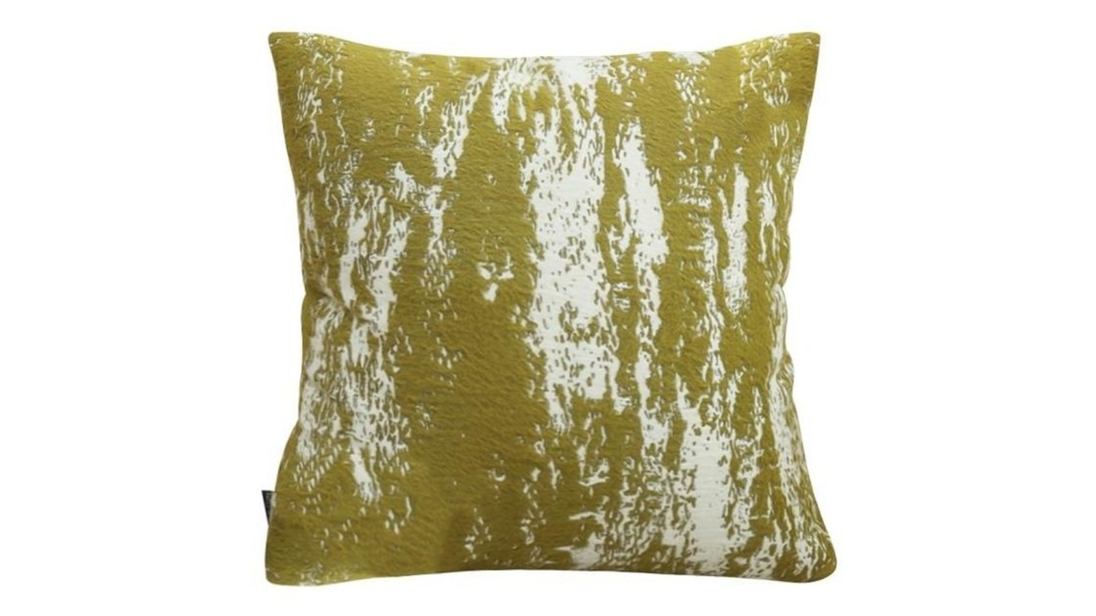 Soga White/Olive Green Plush Polyester Fiber and Cotton Throw Pillow - 50cm