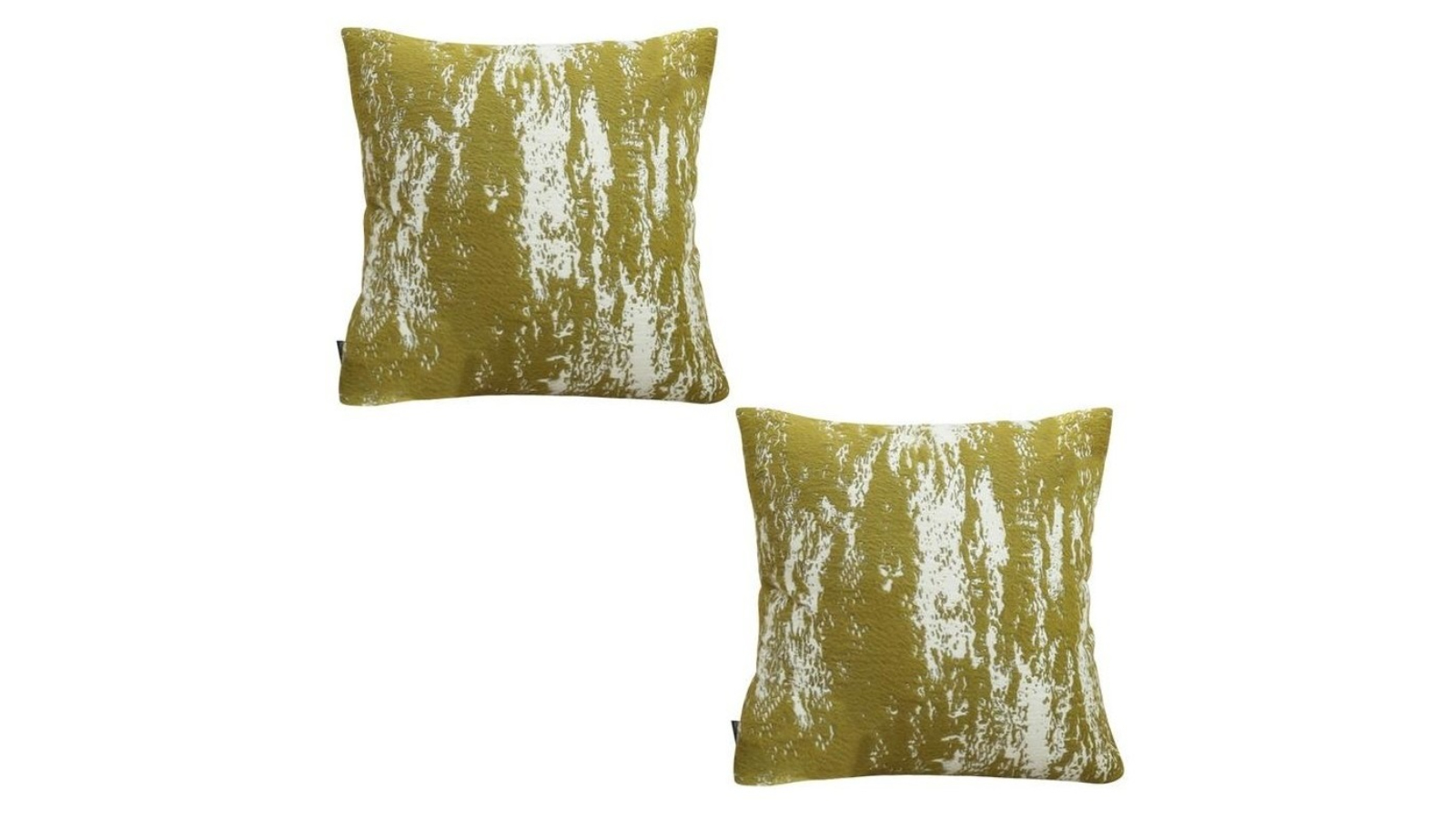 Soga 2 Piece White/Olive Green Plush Polyester Fiber and Cotton Throw Pillow - 50cm