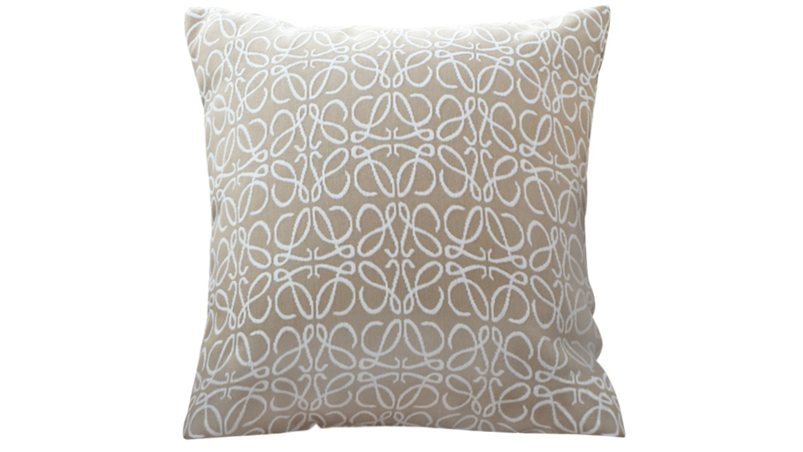 Soga White/Beige Geometric Pattern Accent Throw Pillow - 50cm