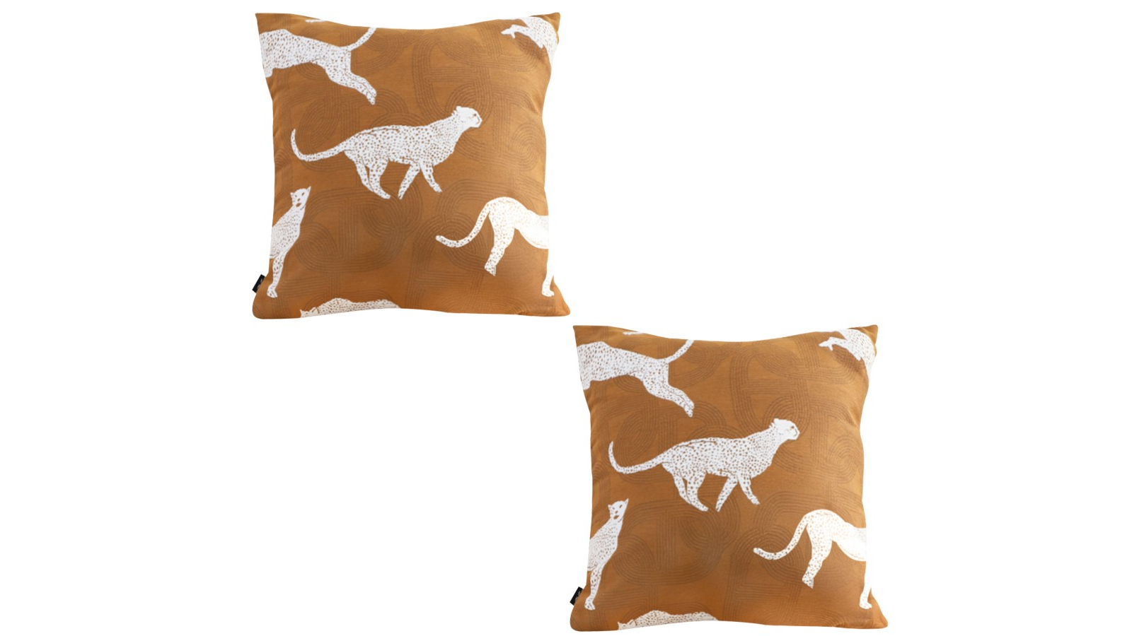 Soga 2 Piece Brown/White Cheetah Animal Print Throw Pillow - 50cm