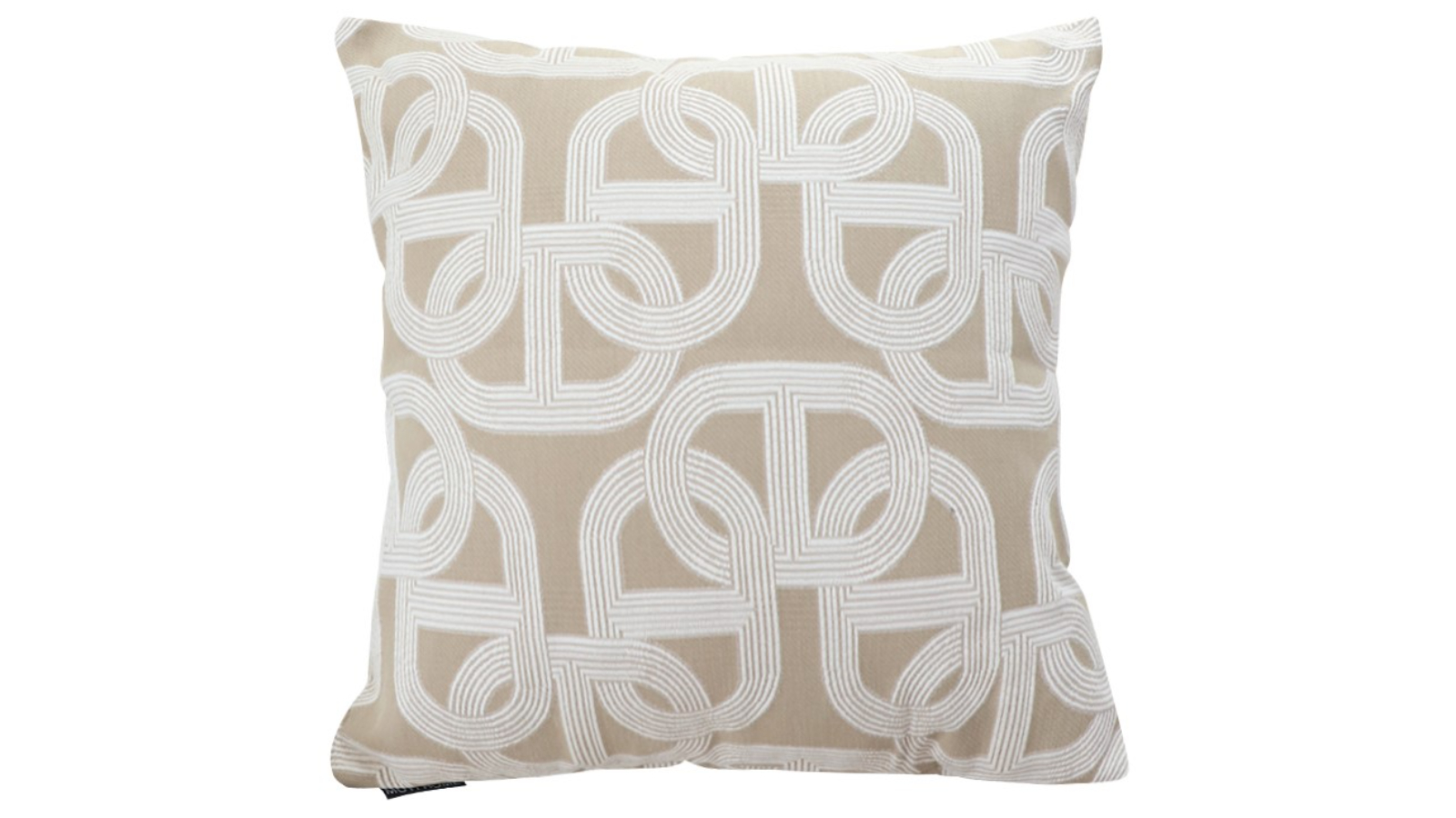 Soga Beige Modern Accent Interlocking Geometric Pattern Throw Pillow - 50cm