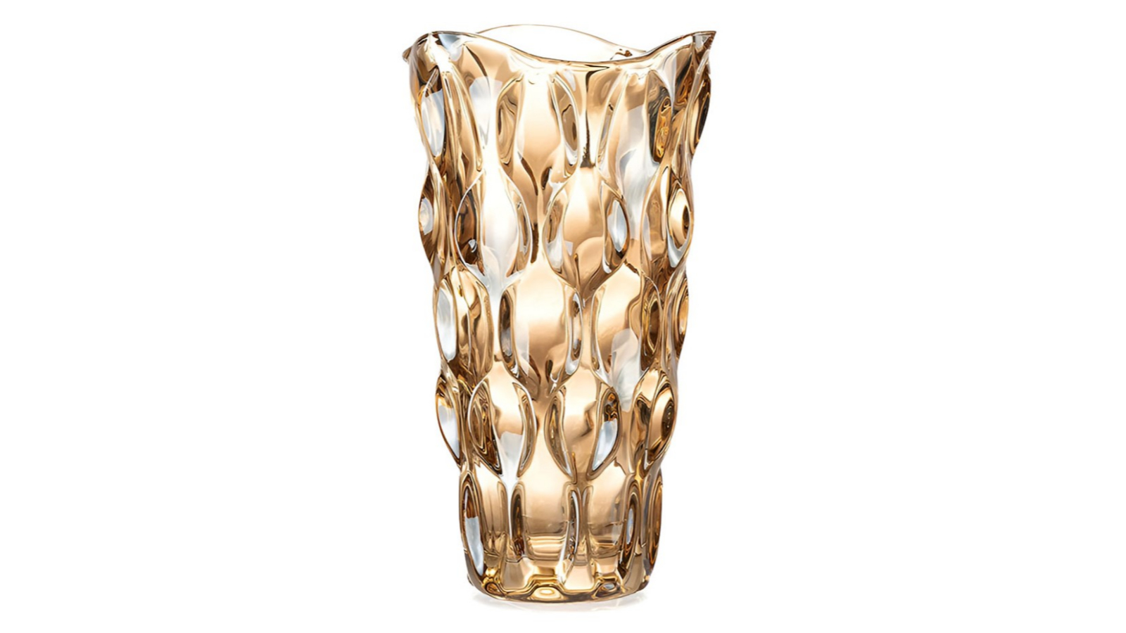 Soga 29.8cm Golden Amber Glass Crystal Vase
