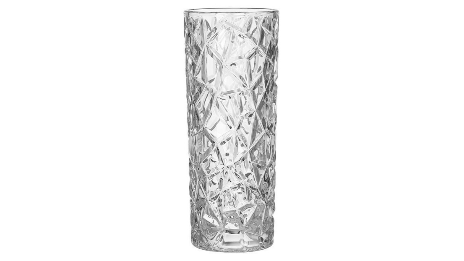 Soga 30cm Elegant Wide Crystal Design Sleek Clear Glass Vase