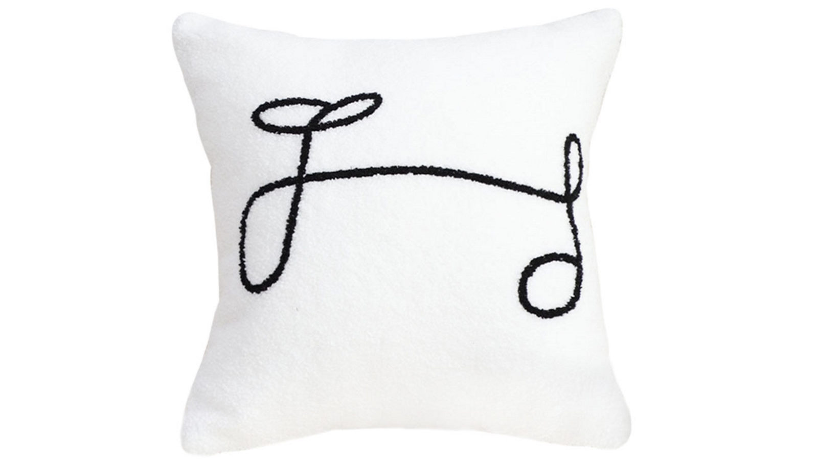 SOGA 45cm Minimalist White Script Letter Embroidered Throw Pillow