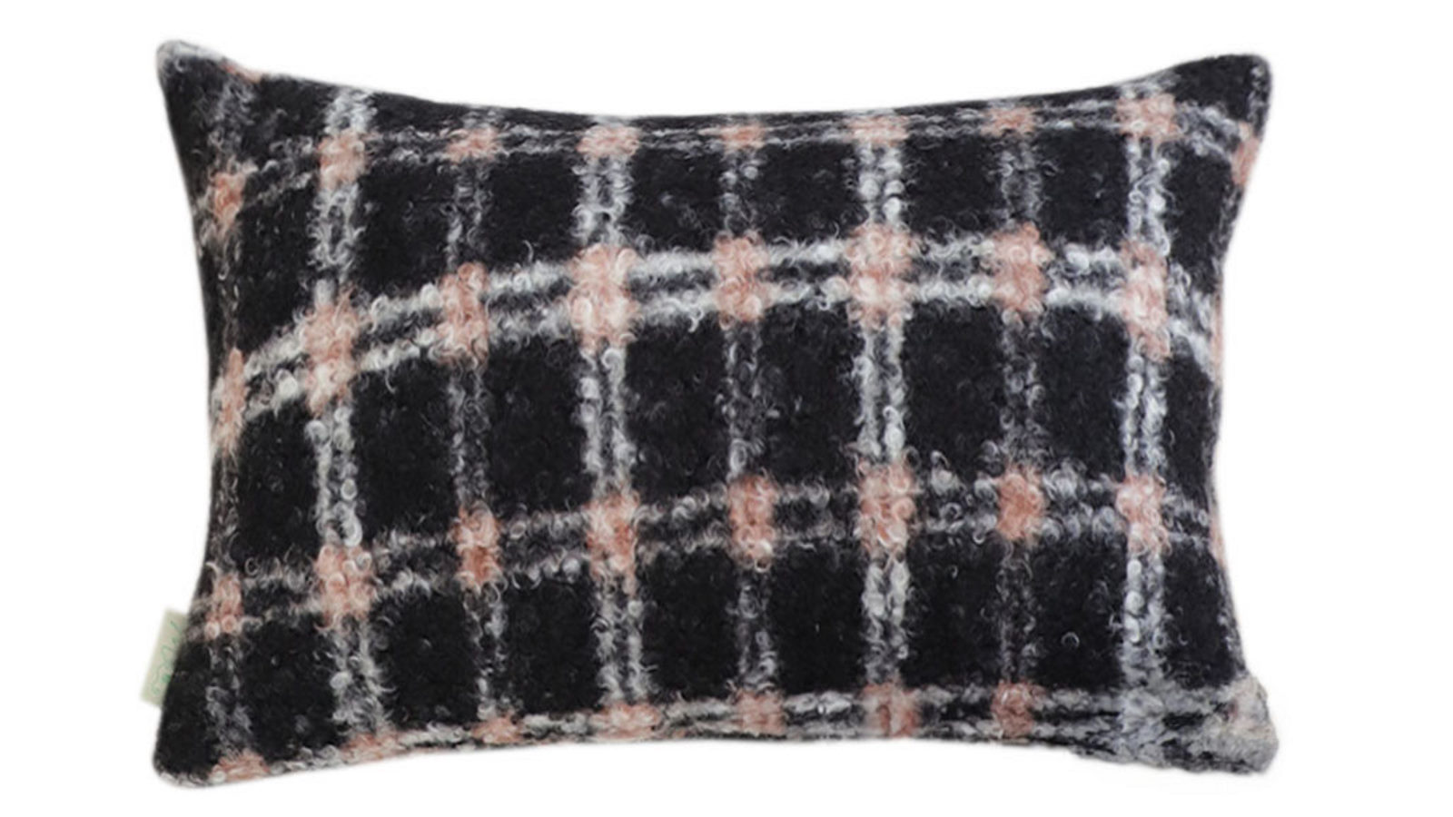 SOGA 35cm Modern Plaid Pattern Blush Pink Gray Decorative Throw Pillow