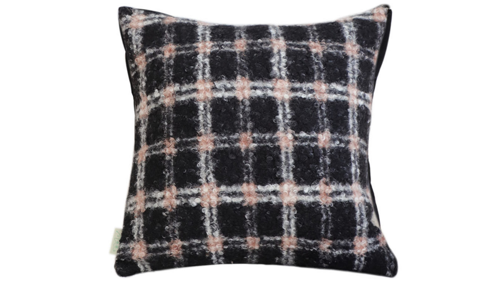 SOGA 50cm Modern Plaid Pattern Blush Pink Gray Decorative Throw Pillow