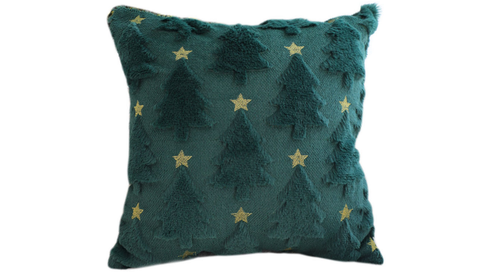 SOGA 45cm Festive Teal Christmas Tree Gold Star Holiday Throw Pillow