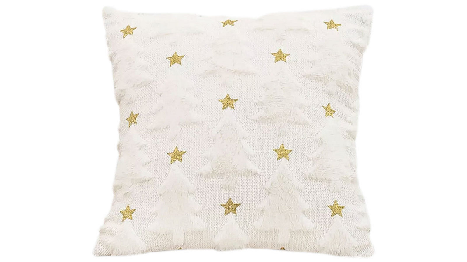 SOGA 45cm Celestial Cream Textured Gold Star Pattern Throw Pillow