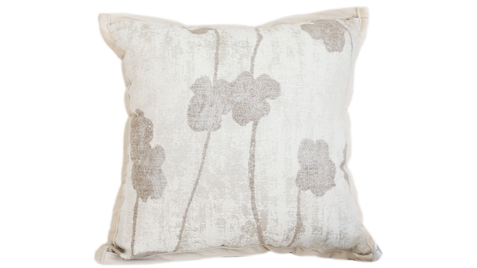SOGA 45cm Botanical Cream Poppy Flower Print Linen Decorative Throw Pillow