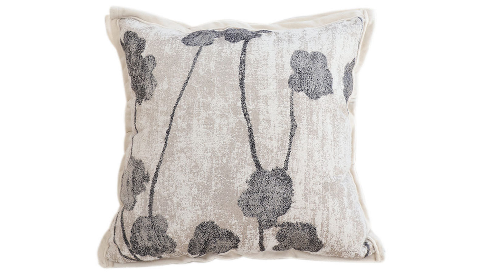 SOGA 45cm Modern Gray Floral Stem Pattern Contemporary Throw Pillow