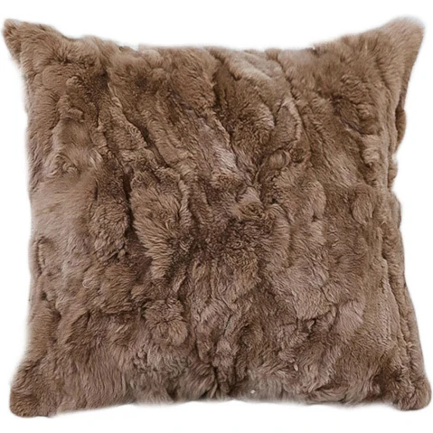 SOGA 50cm Luxurious Brown Faux Fur Plush Textured Throw Pillow