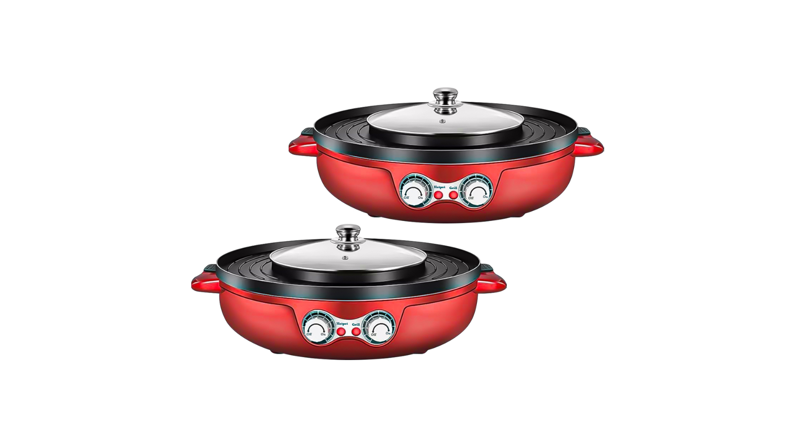 Soga Pack of 2 Maifan Stone 2-in-1 Non-Stick Coating 2100W Electric BBQ Grill