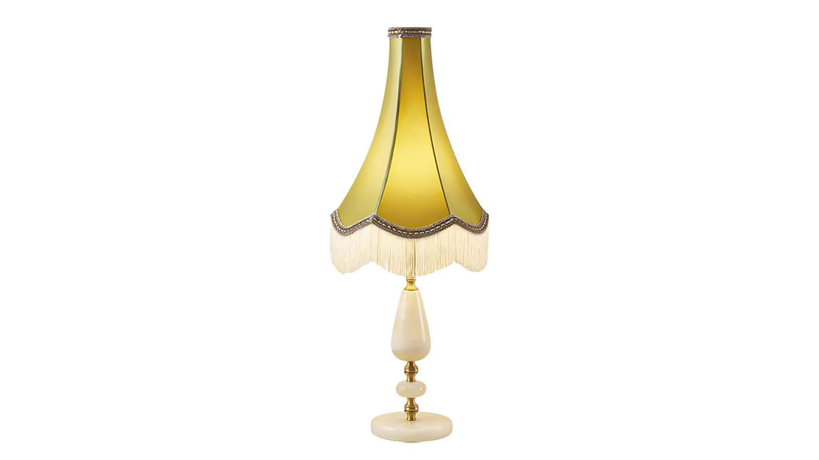 Soga Jade Stone Base Vintage Yellow Shade Bedside Desk Light