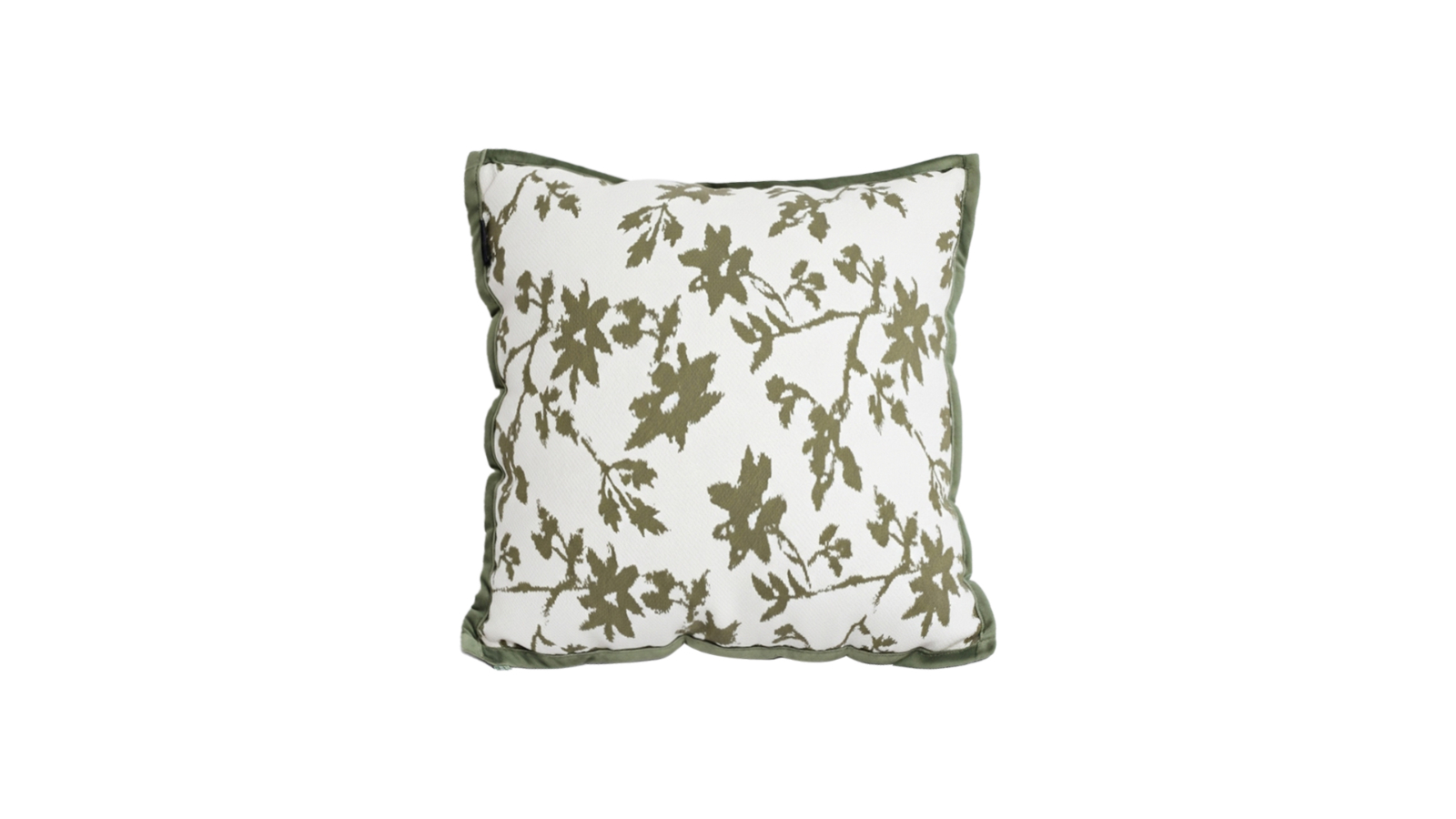 Soga Floral White Green Leaf Botanical Pattern Decorative Throw Pillow - 45cm