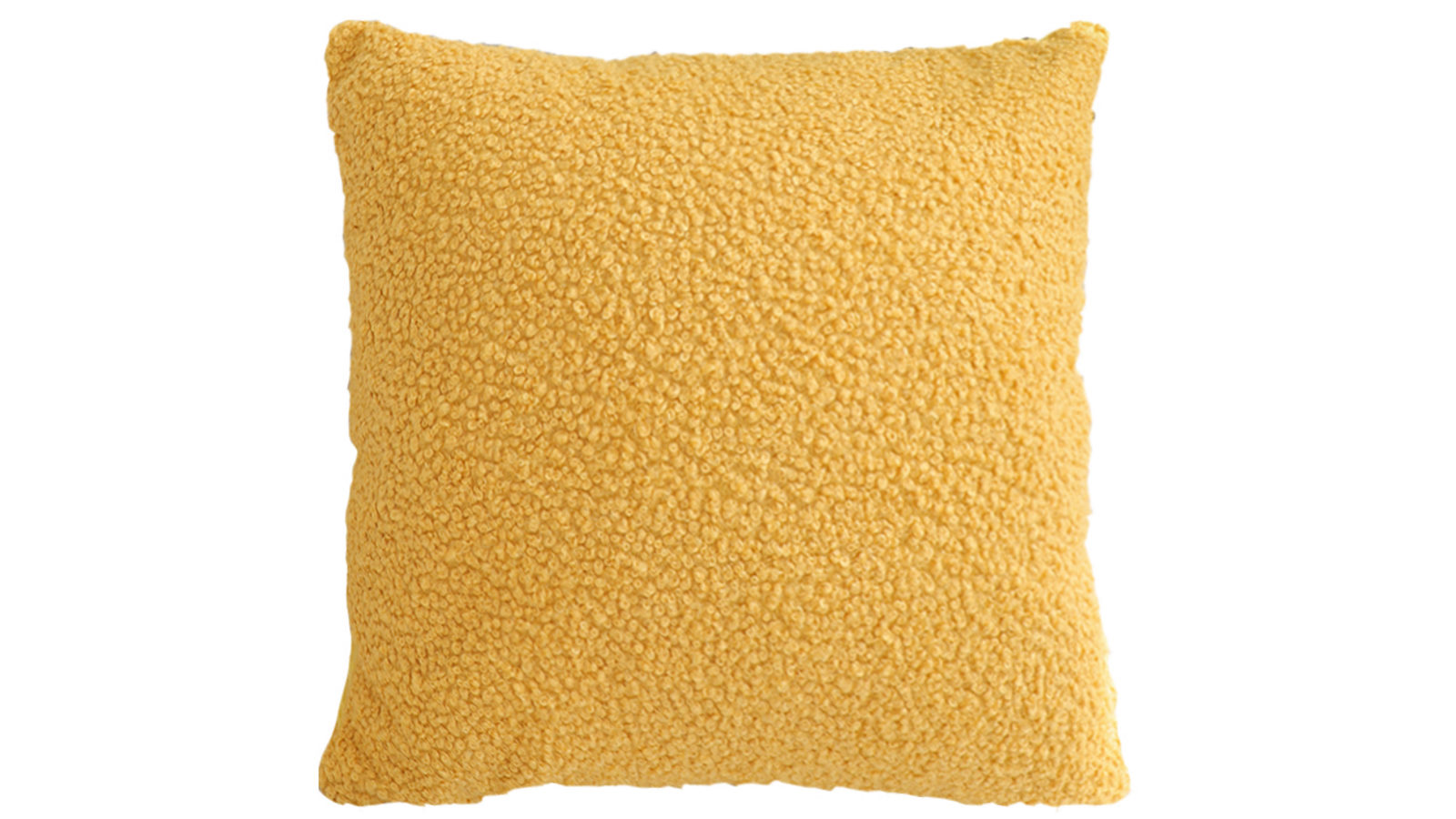 Soga Boucle Textured Cushion 50cm Mustard Yellow Soft Cozy Decorative Throw Pillow