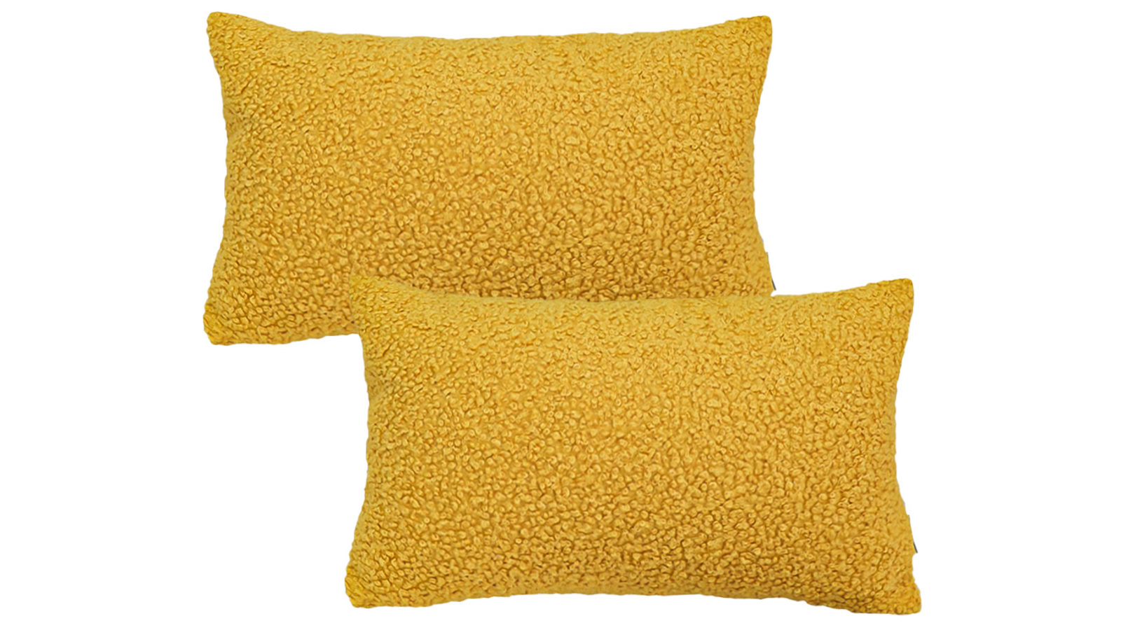 Soga 2 x Boucle Textured Cushion 30 x 50cm Mustard Yellow Soft Cozy Decorative Throw Pillow