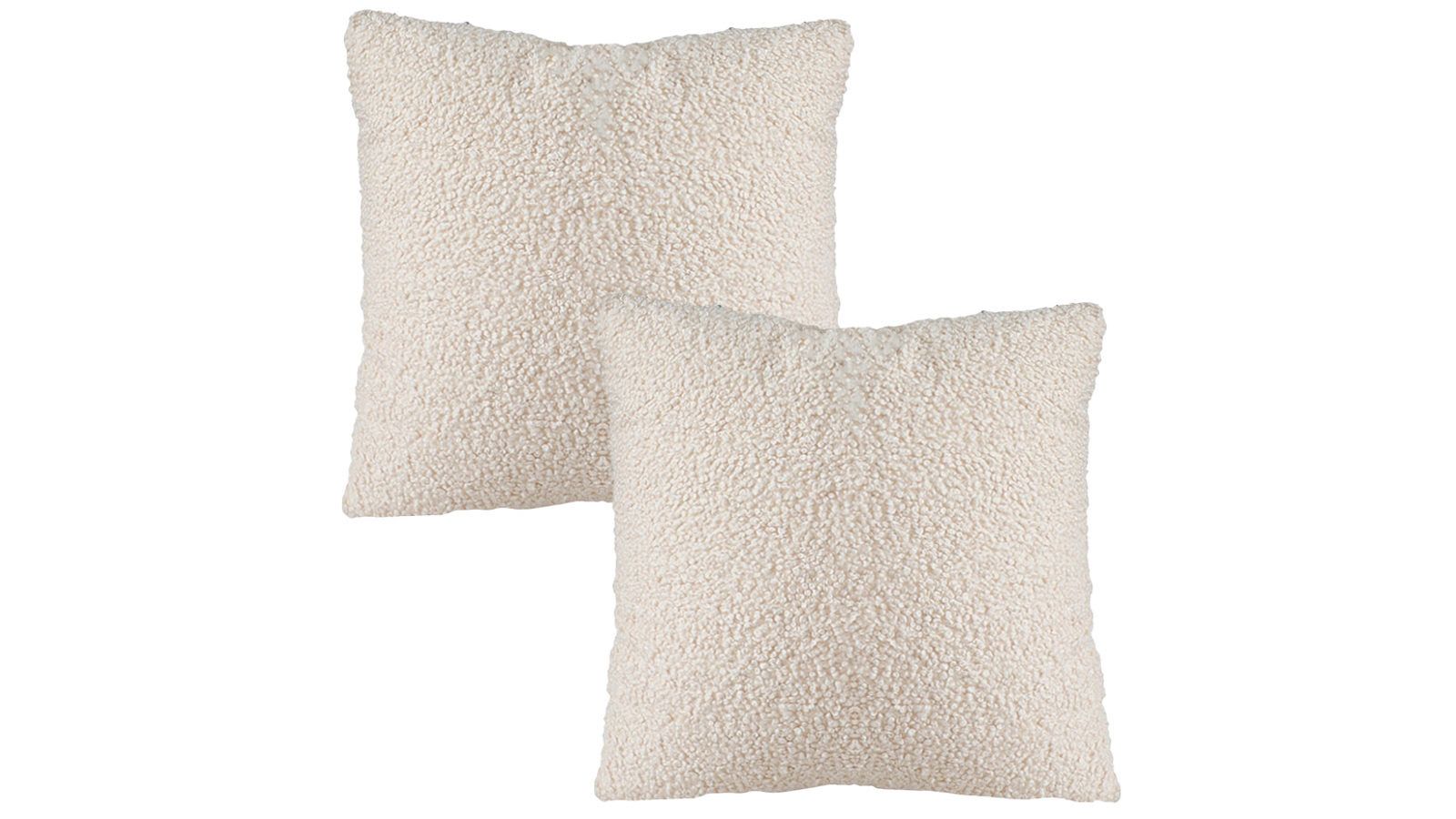 Soga 2 x Boucle Textured Cushion 50cm Cream White Soft Cozy Decorative Throw Pillow