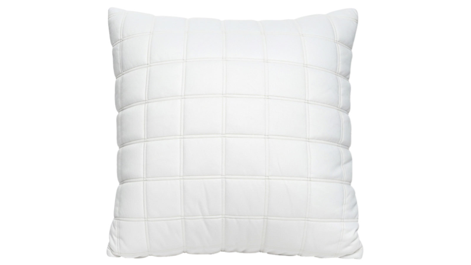 Soga Quilted Cushion 50cm White Grid Pattern Soft Padded Decorative Throw Pillow