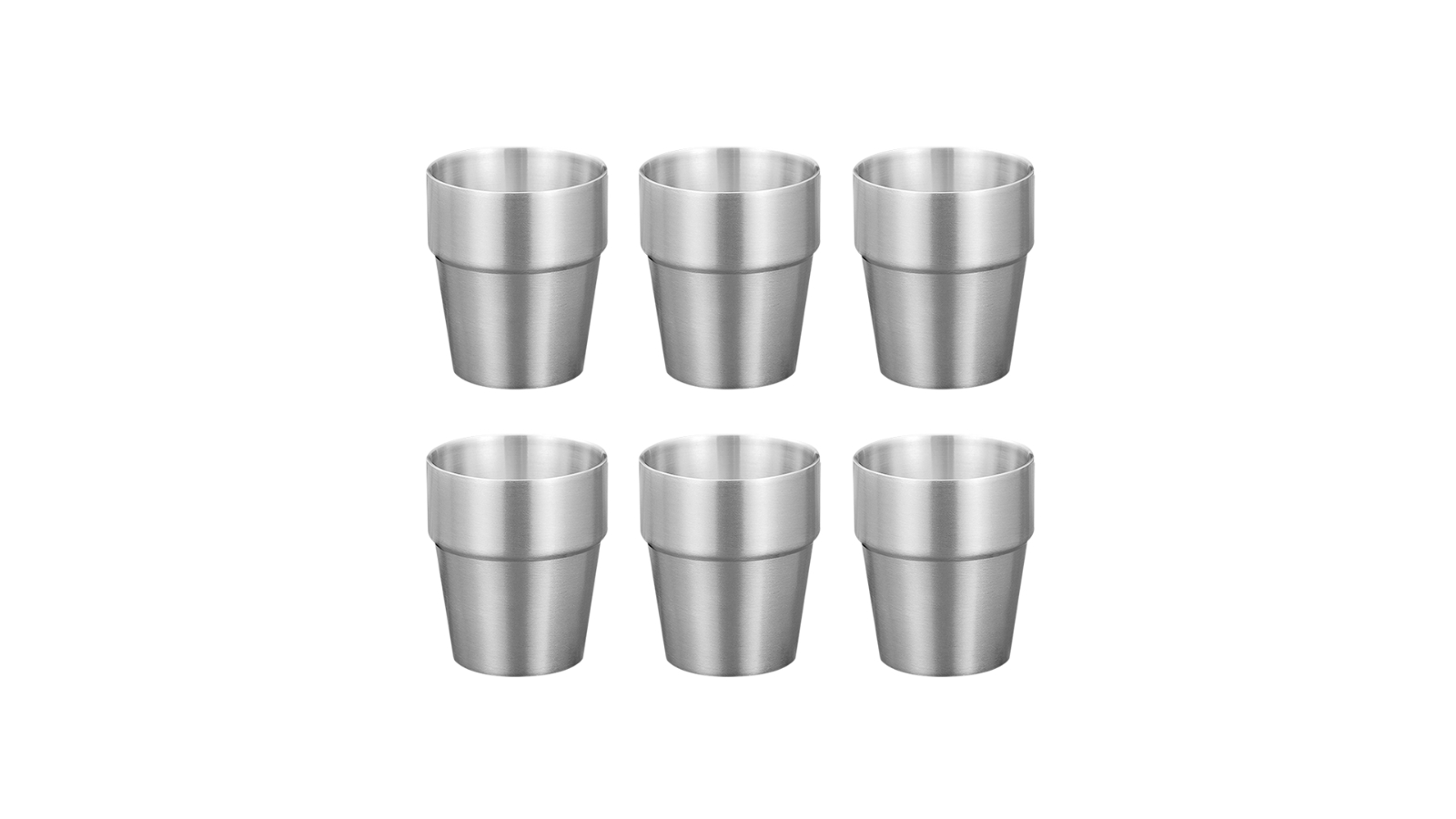 Soga Set of 6 175ml Stainless Steel Durable Drinking Tumbler - Silver