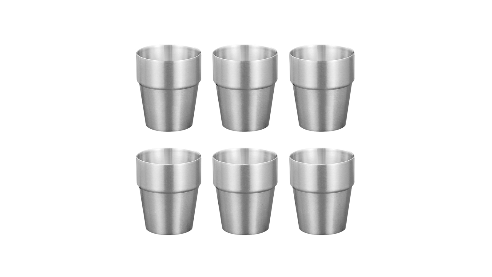Soga Set of 6 260ml Stainless Steel Durable Drinking Tumbler - Silver