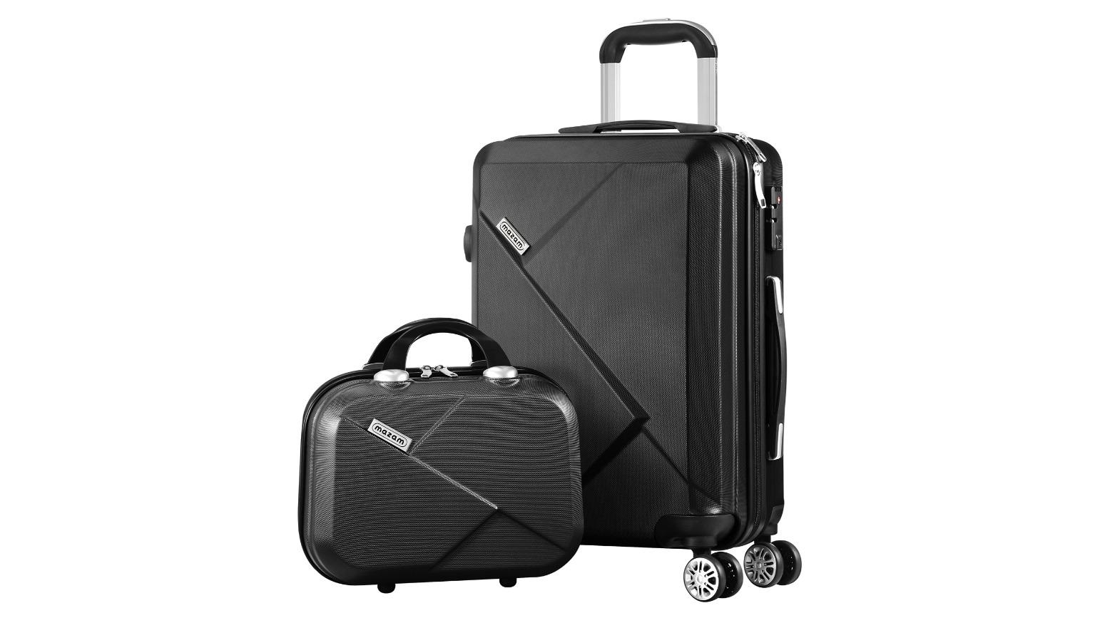 Mazam 2 Piece TSA Lock Luggage Suitcase - Black