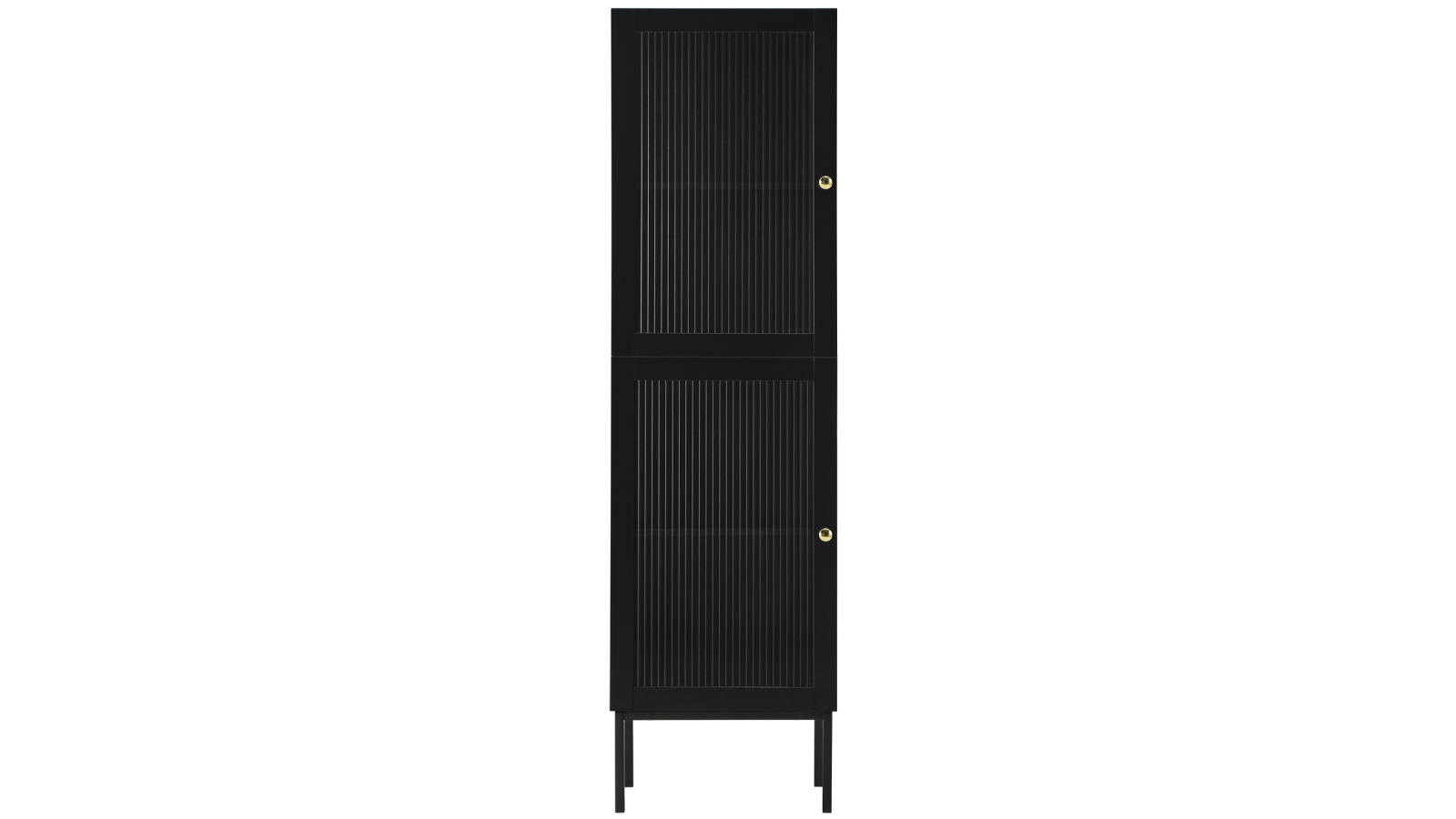 Oikiture Black Tall Slim Storage Cabinet with Tempered Glass Door