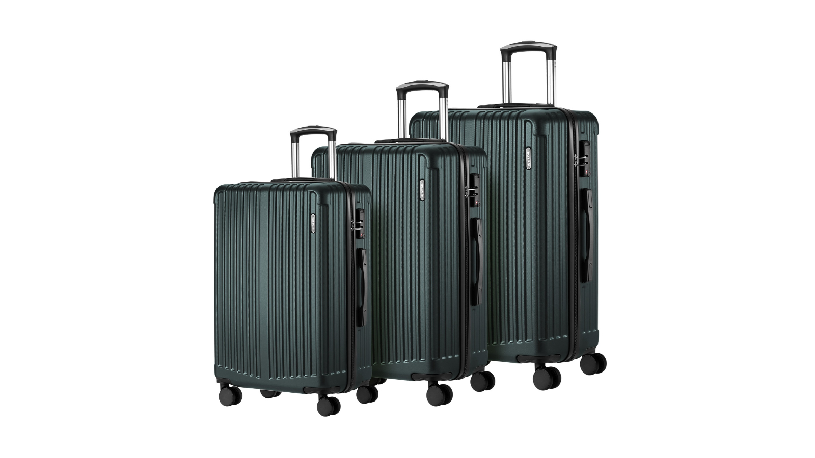 Mazam Set of 3 Luggage Suitcase Trolley - Green