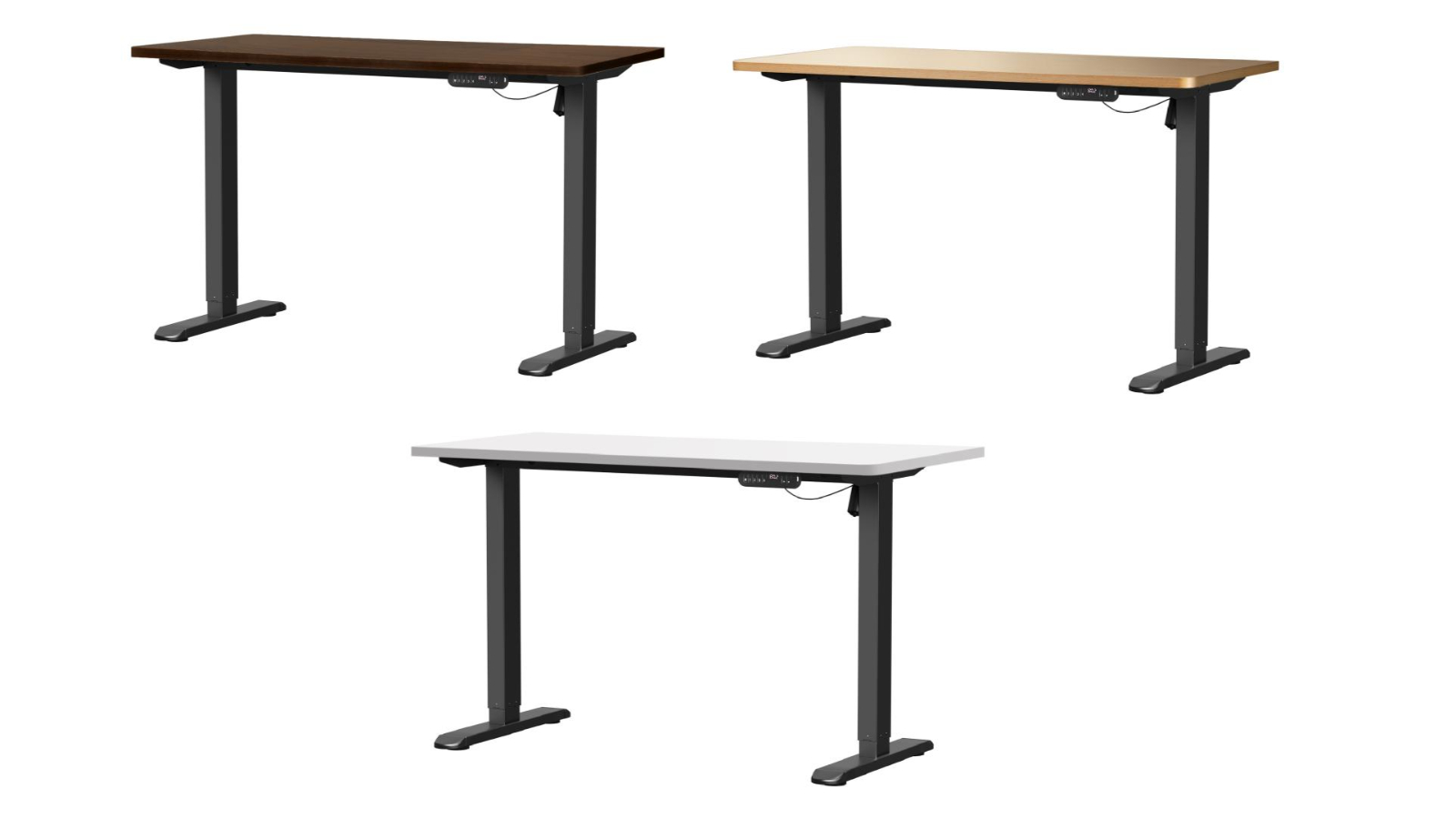 Oikiture 120cm Single Motor Black Frame Electric Tabletop Standing Desk