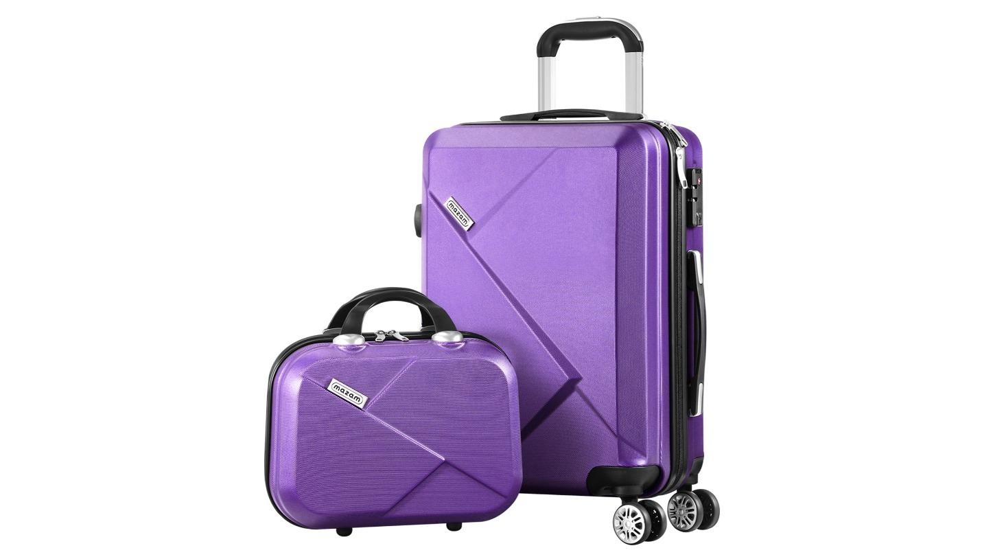 Mazam 2 Piece TSA Lock Luggage Suitcase - Purple