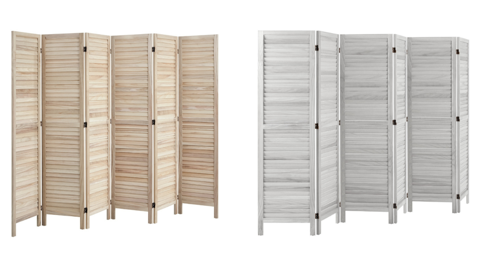 Timber Divider Mini Oikiture 6-Panel Wooden Timber Room Divider | Harvey Norman