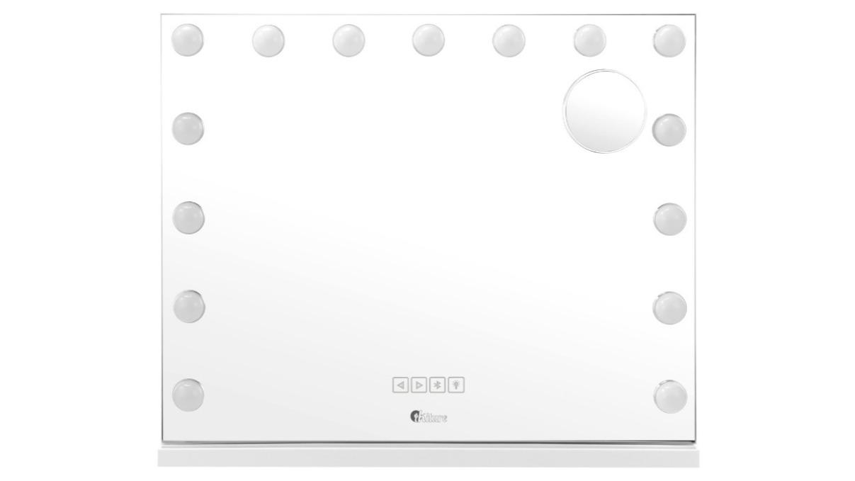 Oikiture Makeup Vanity Mirror Bluetooth LED Light Standing Wall Mounted