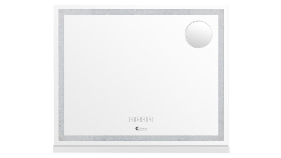 Oikiture LED Crystal Makeup Mirror Bluetooth Hollywood Vanity Mirror - 58 x 49cm 