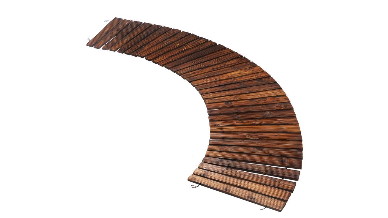 Livsip Wooden Garden Pathway Curved - Charcoal