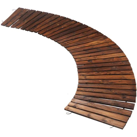 Livsip Wooden Garden Pathway Curved - Charcoal