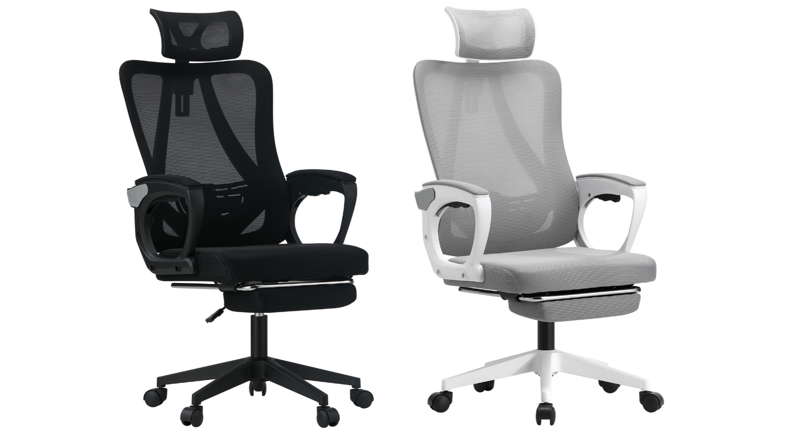 Oikiture Lumbar Support Footrest Reclining Office Chair
