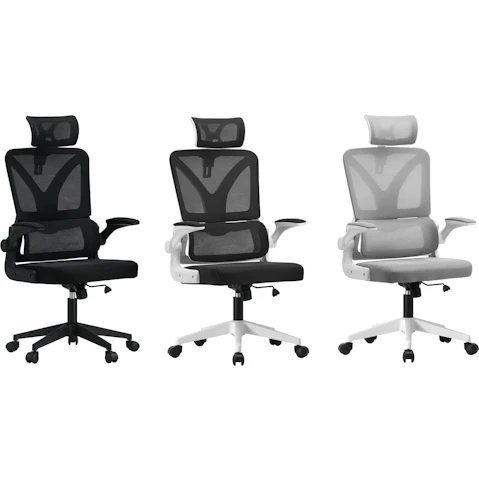 Oikiture Reclining D-Shape Mesh Office Chair