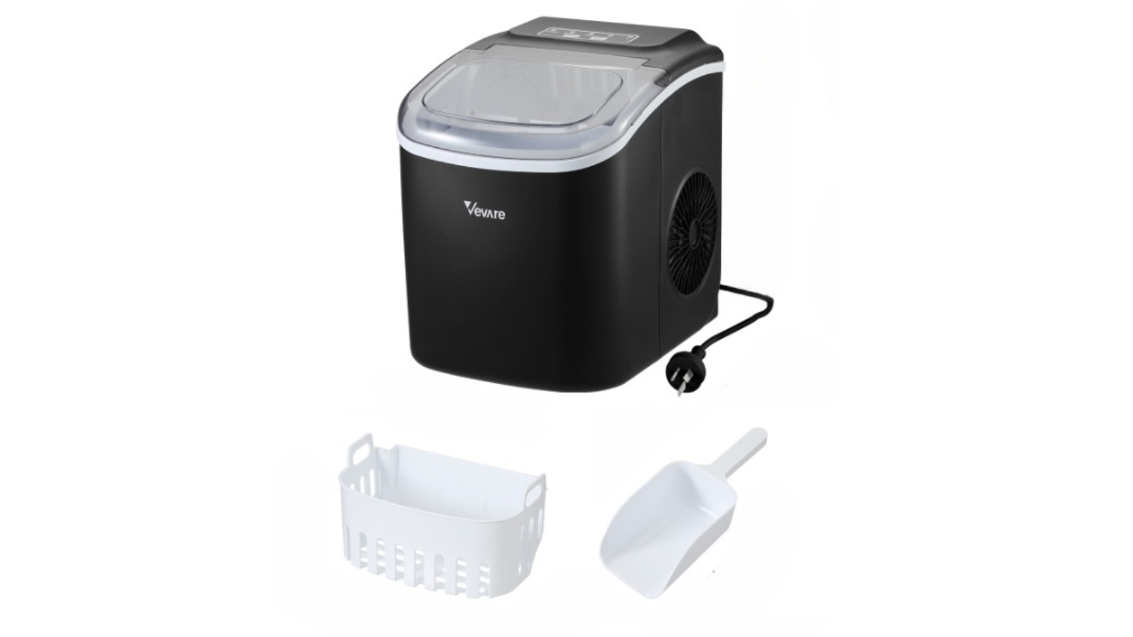 Vevare 12kg Portable Ice Maker Countertop Machine Tray - Black