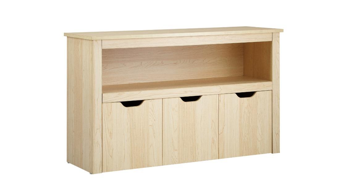 Oikiture Kid Toy Cabinet with Portable Storage Box - Natural
