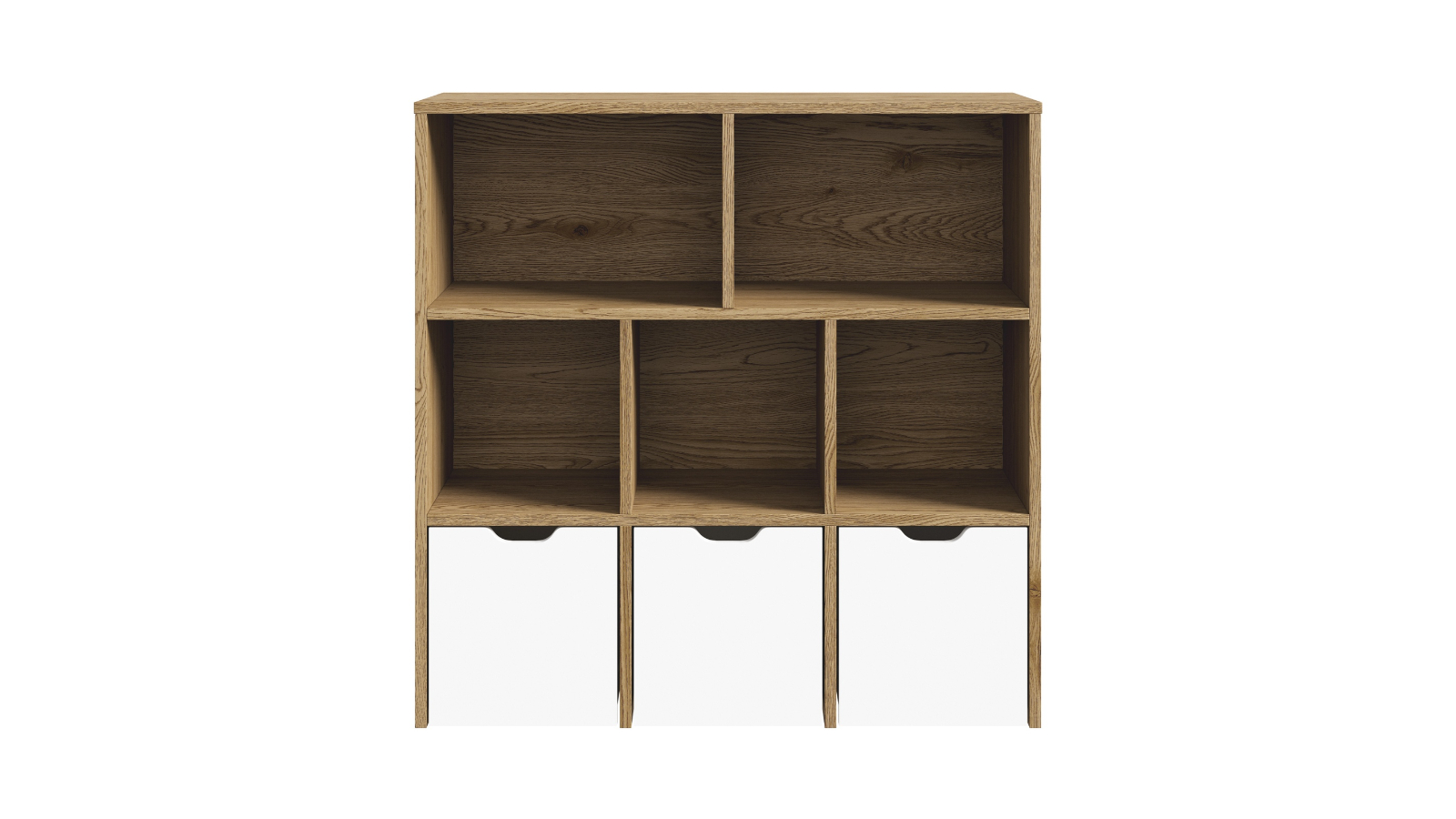 Oikiture Kids Bookcase Cabinet with Removable Storage Box - Natural