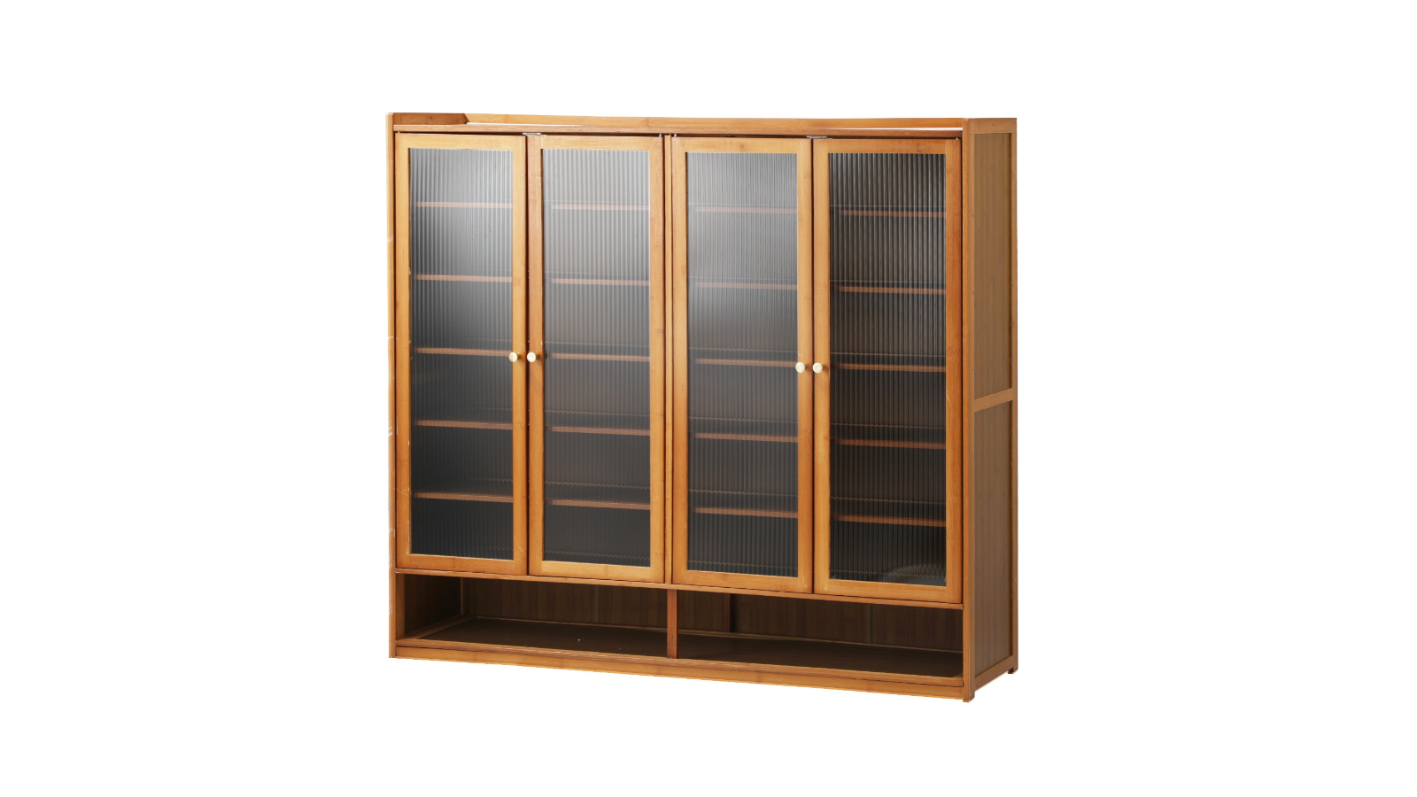 Oikiture Brown 4-Door Shoe Rack