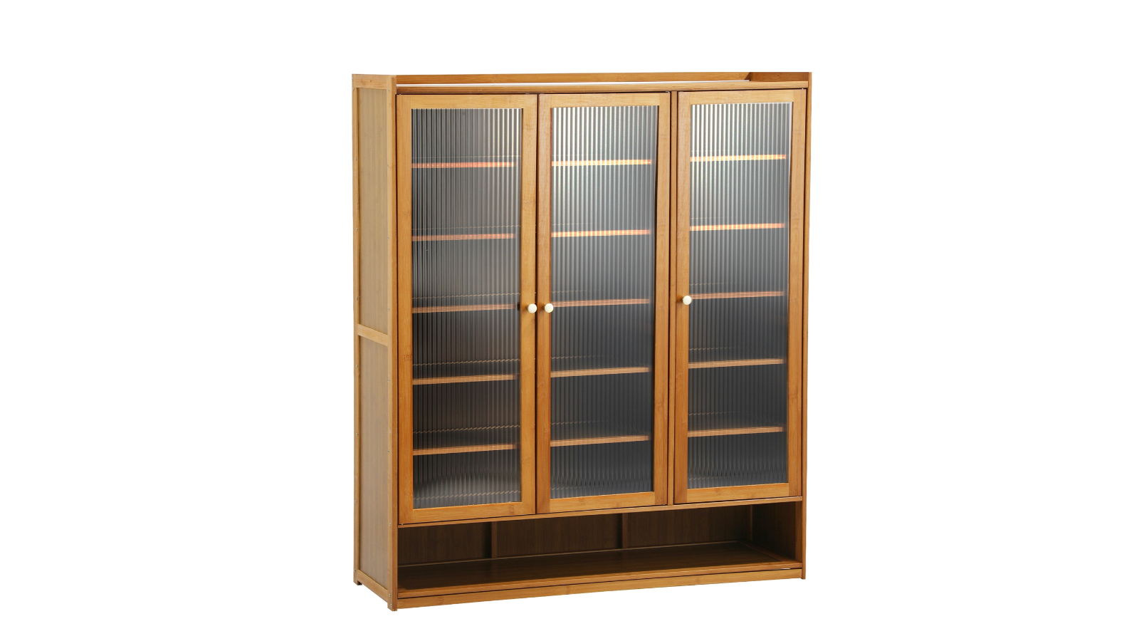 Oikiture Brown 3-Door Shoe Rack 