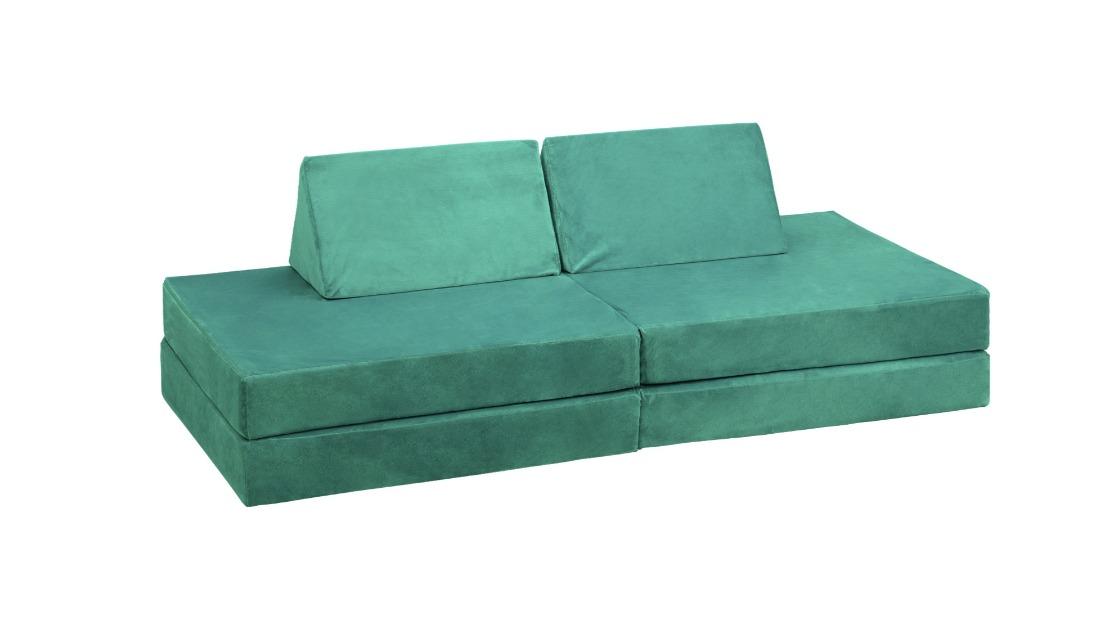 Oikiture 4 Piece Convertible Couch Kid Playset - Green
