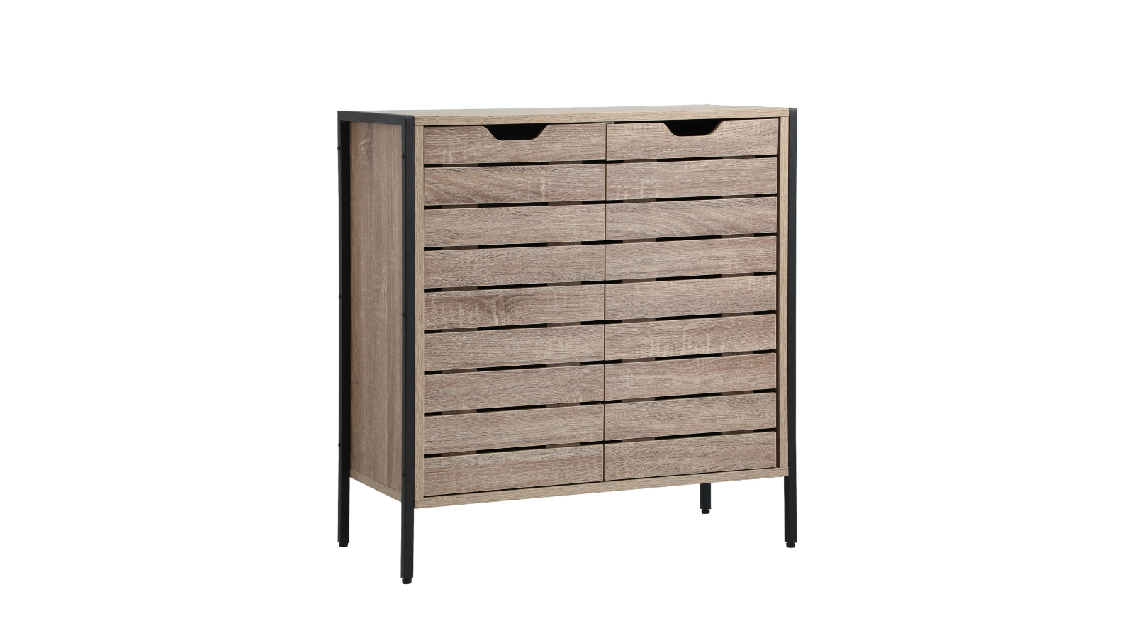 Oikiture 2-Door Shoe Rack Storage - Brown