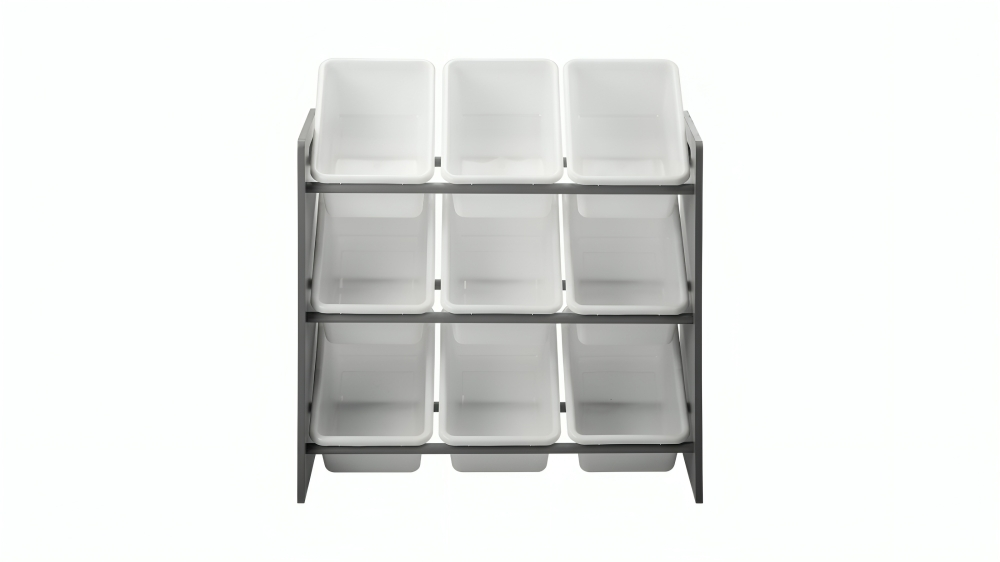 Oikiture Kids 9 Bins Toy Shelf Storage Rack Display