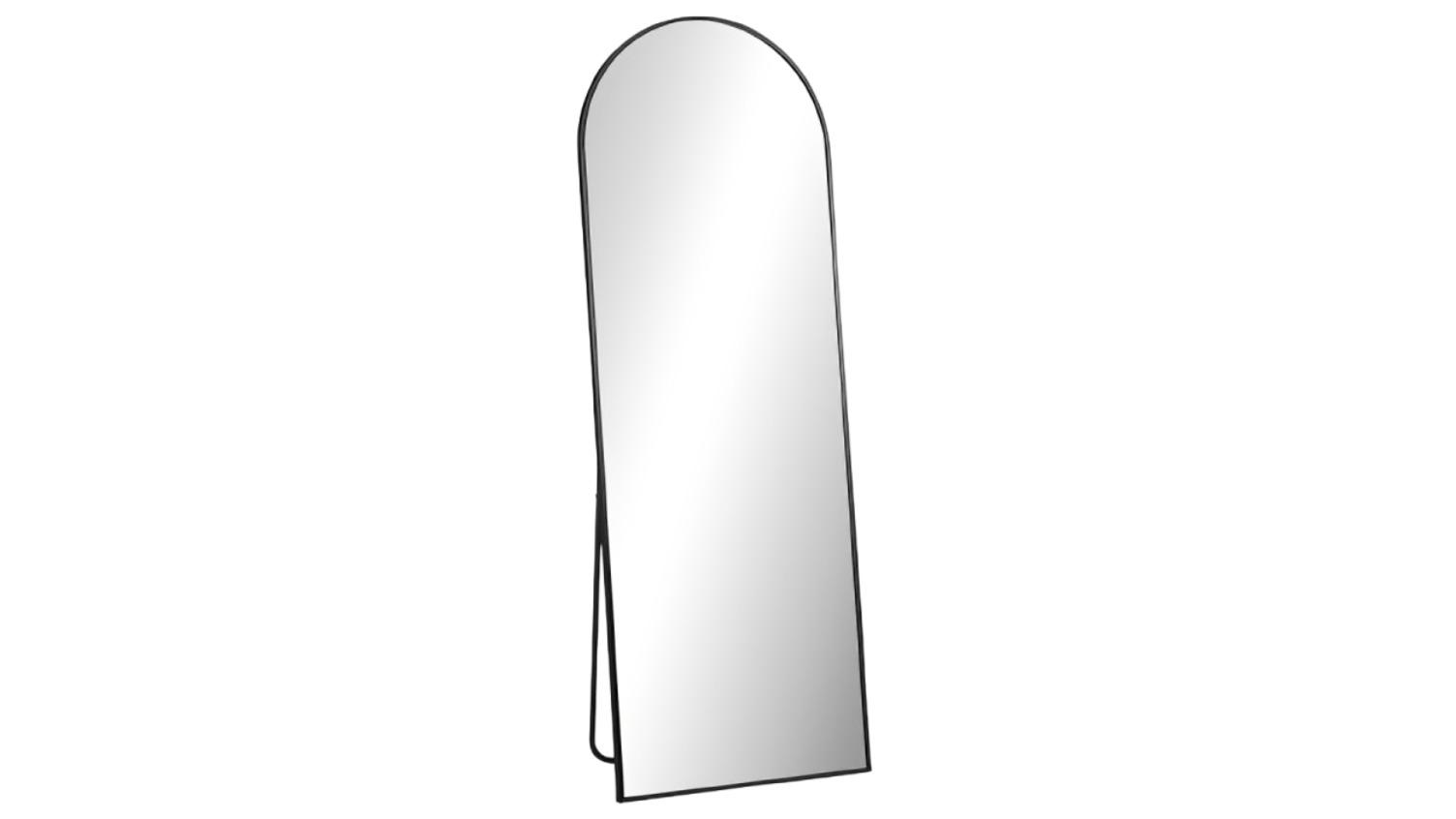 Oikiture Free Standing Arched Dressing Full Length Floor Mirror - Black